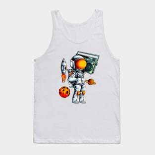 Astronaut With Boombox Tank Top